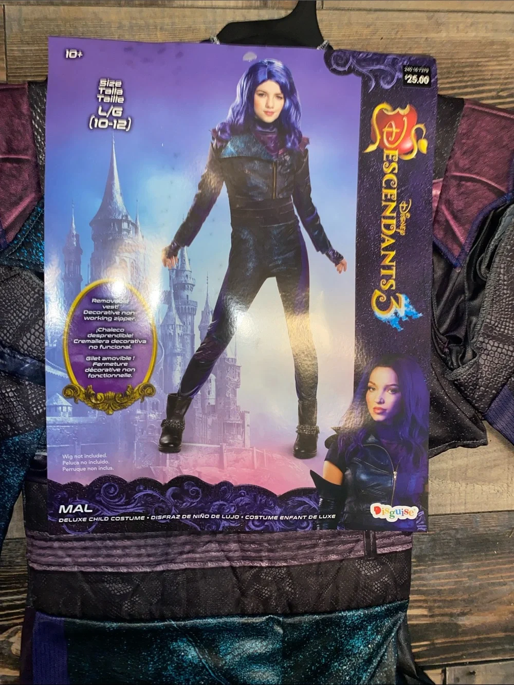 Disney deluxe Descendants Mal Shimmer Jumpsuit Costume size large 10-12 - Picture 2 of 6